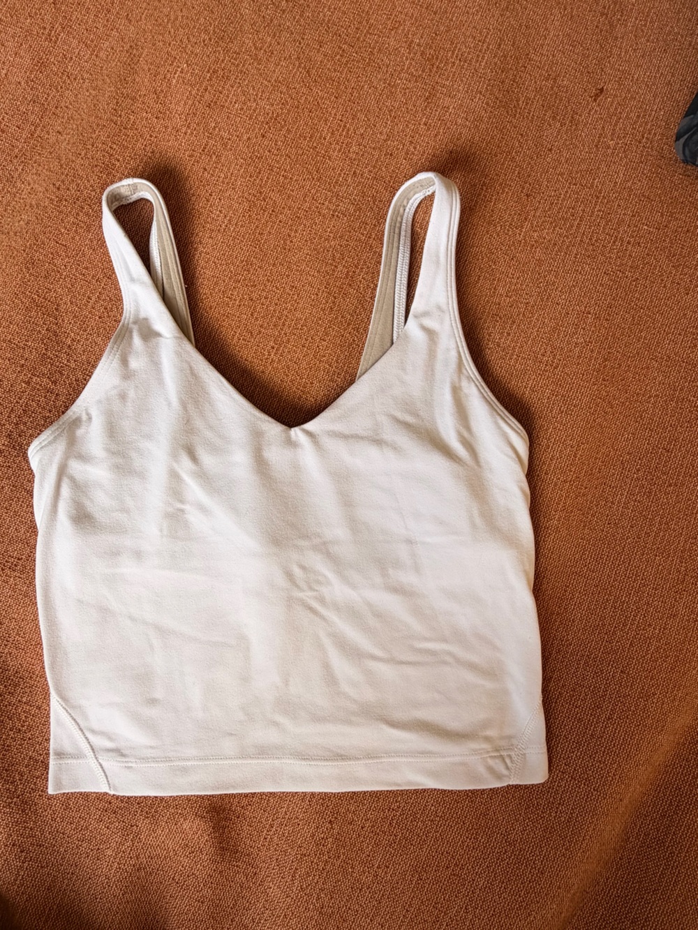 lululemon athletica Cream Ribbed Scoop-Neck Tank